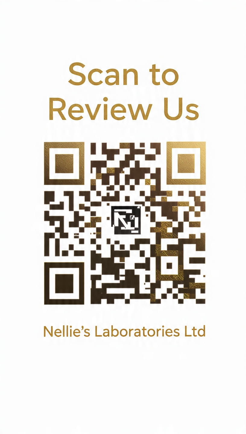 Nellie's Laboratories Google review QR code